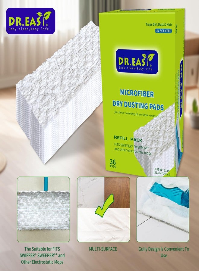 DR. EASY Dr.Easy Microfiber Dry Sweeping Cloths,36ct Disposable Mopping Pads Refil Pack,fits SWIFFER Sweeper and Other Electrostatic Mop Heads .Bigger Size 8.8X11in,Catch& Lock Dirt & Hair. - Image 5